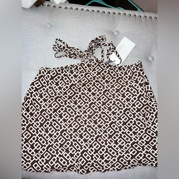 Grey bandit brown pattern tie skirt - Picture 2 of 4